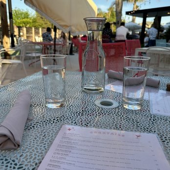 Shangri La - Carafe of water and glasses - New American Near Me - Fair Oaks, California Shangri La - Carafe of water and glasses - New American Near Me - Fair Oaks, California