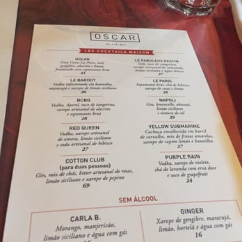 Oscar - Drink menu - French Near Me - Rio de Janeiro, RJ
