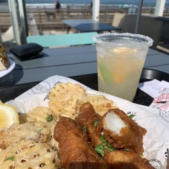 Wooly's - Fish n garlic parm chips-double Margarita -get this! - Seafood Near Me - Pismo Beach, California Wooly's - Fish n garlic parm chips-double Margarita -get this! - Seafood Near Me - Pismo Beach, California