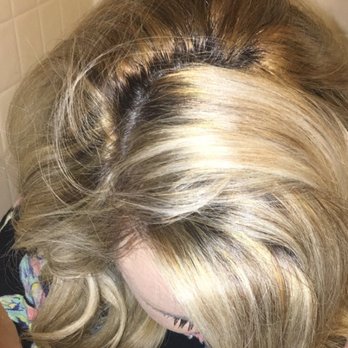 Under the Dryer Salon - This is the 3 different colors that I left with. Not bright blond, that's just the flash. Notice the dark orange in the back. - Hair Salons Near Me - Louisville, Kentucky