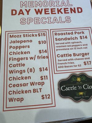 Menu photo 2 Cattle 'n Clover Wildwood, NJ Menu photo 2 Cattle 'n Clover Wildwood, NJ