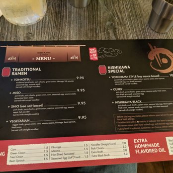 Nishikawa Ramen - Menu 5/18 - Ramen Near Me - Phoenix, Arizona Nishikawa Ramen - Menu 5/18 - Ramen Near Me - Phoenix, Arizona