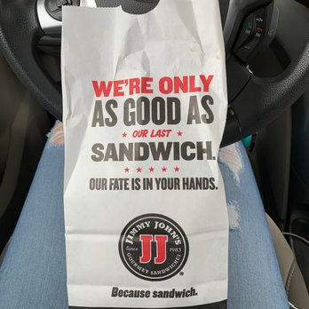 Jimmy John's - a paper bag with a sandwich on it - Sandwiches Near Me - Omaha, Nebraska