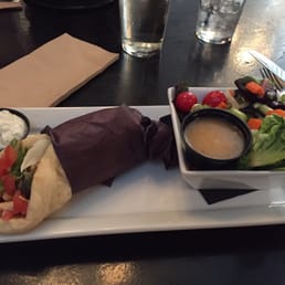 Chicken tzatziki wrap and side salad $14