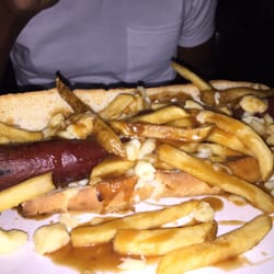 Station des Sports - Foot Long Hot Dog Poutine! Feeds two to three guests! Montreal hot dog!
