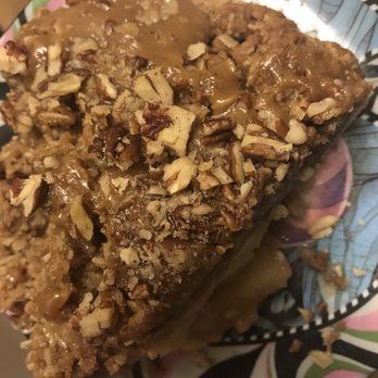 High Hill Ranch - Caramel Apple Crunch Pie, sliced close-up after re-heating! - Donuts Near Me - Placerville, California High Hill Ranch - Caramel Apple Crunch Pie, sliced close-up after re-heating! - Donuts Near Me - Placerville, California
