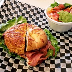 Coffee Culture - The incredible mouthwatering Asiago BLT with garden salad on the side.