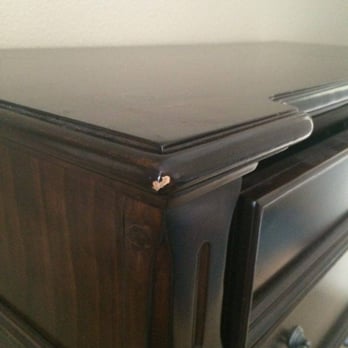 Allies Relocation Solutions - Chipped left corner of dresser - Movers Near Me - Fullerton, California
