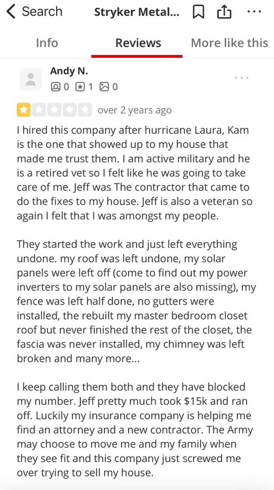 Slide of Stryker Metal Roofing