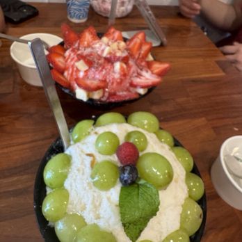 Sul & Beans - Strawberry Cheese Bingsoo & Green Grape Bingsoo - Desserts Near Me - Rowland Heights, California Sul & Beans - Strawberry Cheese Bingsoo & Green Grape Bingsoo - Desserts Near Me - Rowland Heights, California