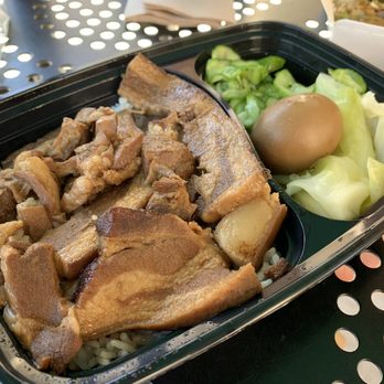 L'uxweet - (#R2) Signature Pork Belly Rice with Egg, Cabbage, Cucumber, and House Sauce - Bakeries Near Me - Tustin, California