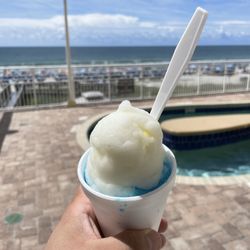 Ricciardi's Italian ice - Lemon mixed with Blue Raspberry