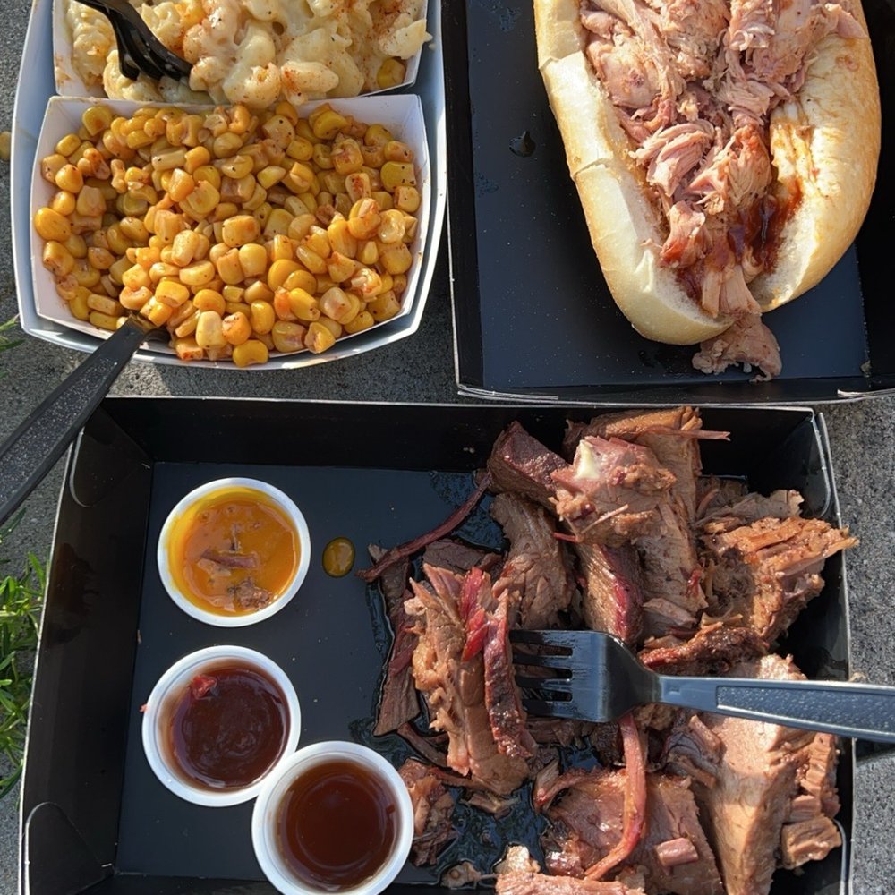 Street corn, Mac & cheese, pulled chicken sandwich & brisket Street corn, Mac & cheese, pulled chicken sandwich & brisket