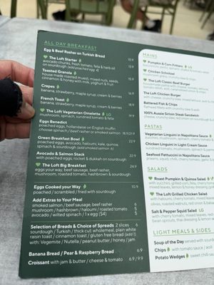 Menu photo 7 Loft Cafe Macquarie Park, NSW
