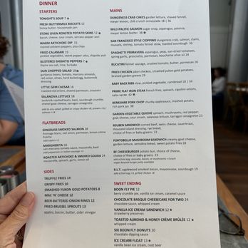 Boon Fly Cafe - Menu as of 6/26 - American Near Me - Napa, California