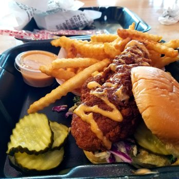 Dave's Hot Chicken - Slider w/fries...extra hot. - Chicken Shop Near Me - Beaverton, Oregon Dave's Hot Chicken - Slider w/fries...extra hot. - Chicken Shop Near Me - Beaverton, Oregon