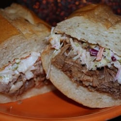 Blazin BBQ - Our Fabulous Pulled Pork sandwich on Cuban with our own slaw
