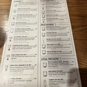 Dram and Draught - Menu. - Cocktail Bars Near Me - Raleigh, North Carolina