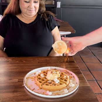 Madres Brunch - Bday waffle - Breakfast & Brunch Near Me - Bellflower, California Madres Brunch - Bday waffle - Breakfast & Brunch Near Me - Bellflower, California