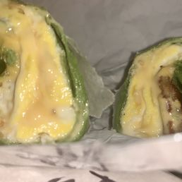 Spinach Wrap with Sausage Egg and Cheese
