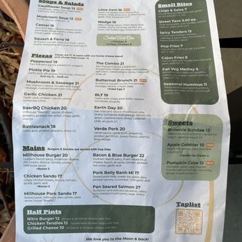 Moonraker Millhouse - Food menu - Breweries Near Me - Cameron Park, California
