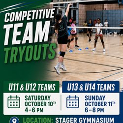 Stream Valley Volleyball Club - Volleyball Team Tryouts, October 10-11, 1026
