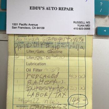 Eddy's Auto Services - New battery - Auto Repair Near Me - San Francisco, California Eddy's Auto Services - New battery - Auto Repair Near Me - San Francisco, California