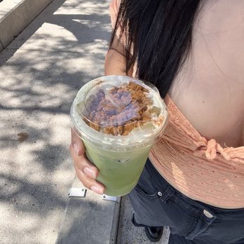 Hola Cafecito - matcha, cold foam, honey brown sugar graham cracker topping - Coffee & Tea Near Me - Merced, California