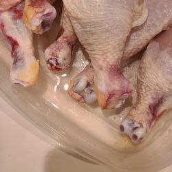 Stop & Shop - The chicken had to be thrown out. Looked like it was injected with blood clots.  What is going on with the quality? Where is the FDA?