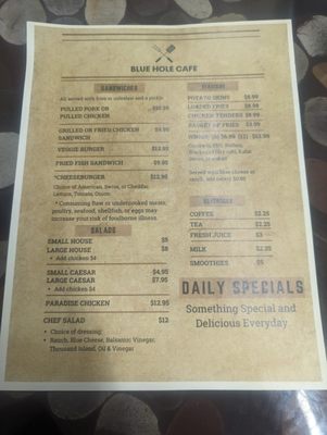 Menu photo 2 Blue Hole Cafe Benton, TN