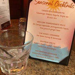 Seasonal cocktail menu