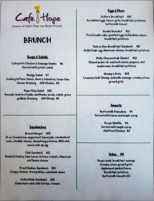 Menu photo 5 Café Hope Gretna, LA Menu photo 5 Café Hope Gretna, LA