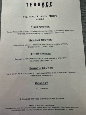 Menu photo 1 Terrace by Mix Mix Costa Mesa, CA