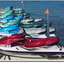 Seaside Waverunners - Jet skis all lined up!