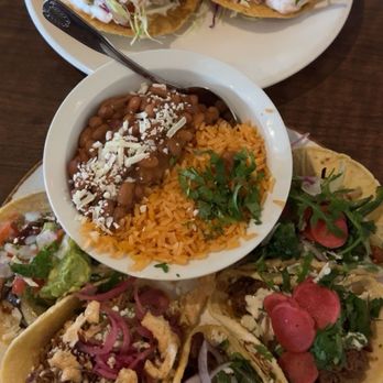 Amor Y Tacos - Tour de Tacos (bottom) Asada, Pastor, Carnitas, Short rib and rajas con queso. - Mexican Near Me - Cerritos, California