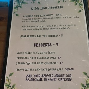 Enchanted Forest - Menu - Salad Near Me - Placerville, California Enchanted Forest - Menu - Salad Near Me - Placerville, California