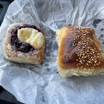 Little Czech - Very berry with cream cheese on the left and a sausage, Swiss and sauerkraut on the right - Convenience Stores Near Me - West, Texas Little Czech - Very berry with cream cheese on the left and a sausage, Swiss and sauerkraut on the right - Convenience Stores Near Me - West, Texas