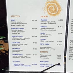Dune - Le menu au 16/07/2015
