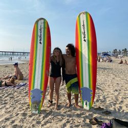 Venice Beach Surf Club - Will (instructor) and I after catching my first waves!
