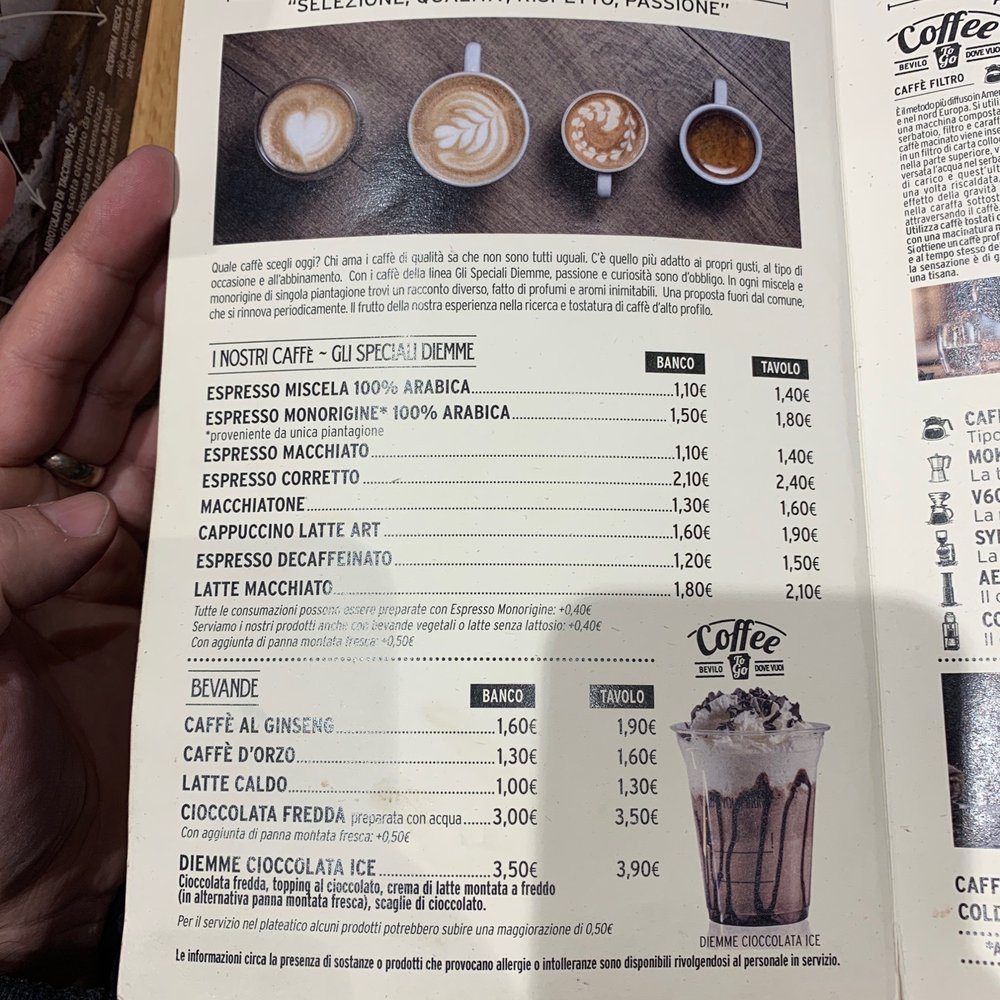 Caffe Diemme - Menu - Cafes Near Me - Udine, UD