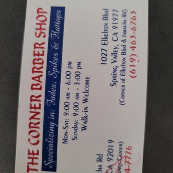 The Corner Barber Shop - Barbers Near Me - Spring Valley, California
