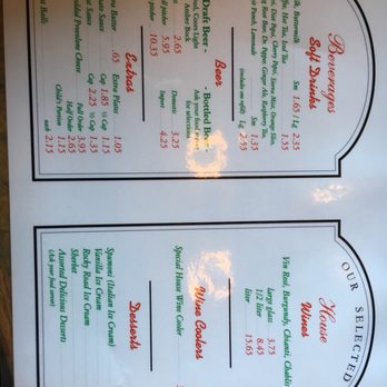 Vince's Spaghetti - Drink menu - Italian Near Me - Rancho Cucamonga, California