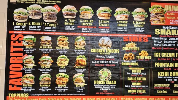 Menu photo 2 Teddy's Bigger Burgers - Aiea Aiea, HI Menu photo 2 Teddy's Bigger Burgers - Aiea Aiea, HI