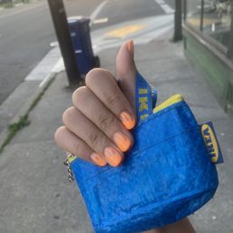 Orange flame nails