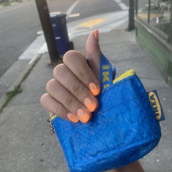 Ashby Nails - Orange flame nails - Nail Salons Near Me - Berkeley, California