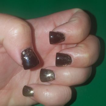 Elegant Nails & Spa - Black and gold pixie dust gel acrylic nails by Lisa. Love them! - Nail Salons Near Me - La Habra, California Elegant Nails & Spa - Black and gold pixie dust gel acrylic nails by Lisa. Love them! - Nail Salons Near Me - La Habra, California