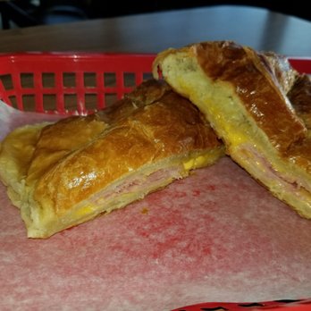 J & D Donuts - Ham sandwich on a croissant, fire - Donuts Near Me - Lodi, California