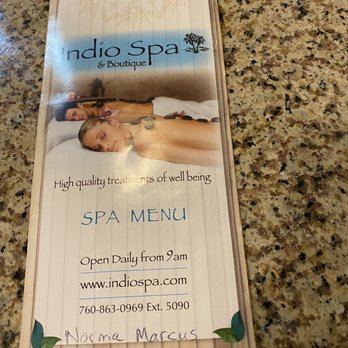 Indio Spa - Spa Menu 04/2021 - Day Spas Near Me - Indio, California