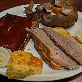 Smokehouse | 734 - Rib Combo with brisket and baked sweet potato - Barbeque Near Me - Temperance, Michigan Smokehouse | 734 - Rib Combo with brisket and baked sweet potato - Barbeque Near Me - Temperance, Michigan