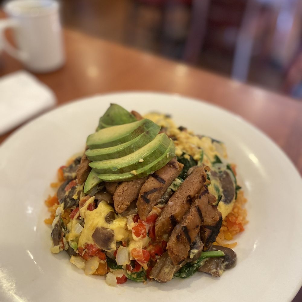 Broken Yolk Cafe - *NEW* Spicy Vegan Breakfast Bowl (over Mexican rice instead of potatoes and hold the extra spice)! DELISH! - Breakfast & Brunch Near Me - Mesa, Arizona Broken Yolk Cafe - *NEW* Spicy Vegan Breakfast Bowl (over Mexican rice instead of potatoes and hold the extra spice)! DELISH! - Breakfast & Brunch Near Me - Mesa, Arizona